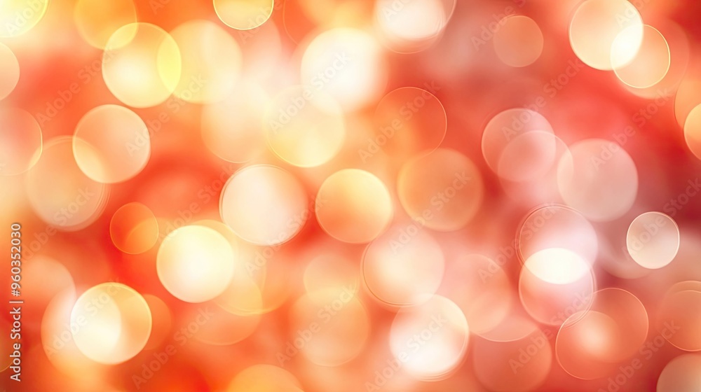 Poster a vibrant abstract background with soft bokeh effect, featuring warm reds and golden hues. perfect f