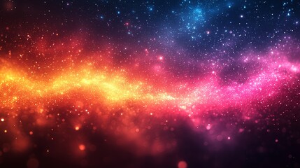 Naklejka premium Stunning display of colorful cosmic dust and stars swirling through the depths of space at night