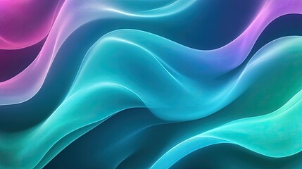 Obraz premium A vibrant abstract wave pattern showcasing smooth gradients of blue, green, purple, and pink, perfect for modern designs.