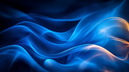 Elegant blue waves of light swirling gracefully in a soft, ethereal display of luminescence