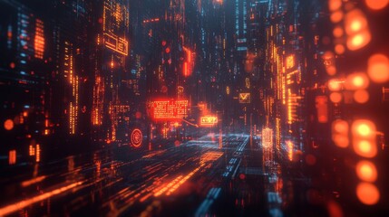 Fototapeta premium Cybersecurity Warriors Fighting Off Malicious Code - Data Security and Network Protection