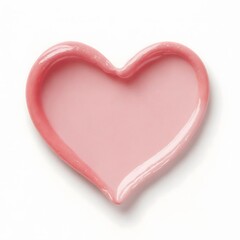 A heart-shaped form created with smooth, pink cream on a soft pastel background. The glossy texture evokes feelings of love, beauty, and skincare, symbolizing care, softness, and romance. Ideal for be