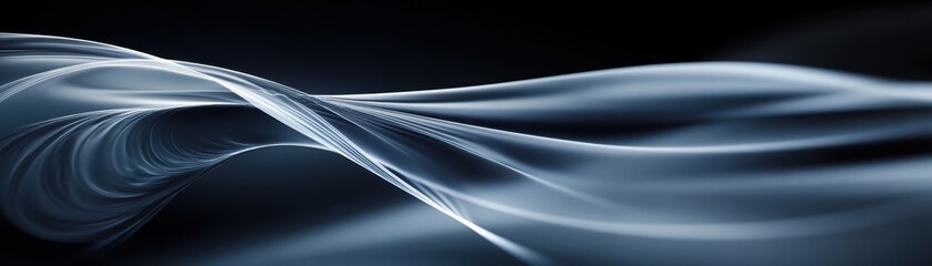 Naklejka premium Elegant and abstract smoke wave pattern on a dark background, perfect for backgrounds, designs, and artistic projects.