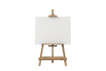 A blank canvas on a wooden easel, ready for artistic expression and creativity. Ideal for artists and art enthusiasts.