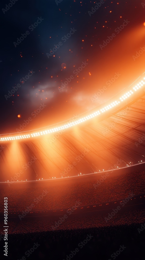 Poster an ethereal scene featuring luminous lights radiating in a cosmic atmosphere, creating a futuristic 