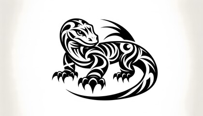 Detailed vector illustration of a wild animal in a modern geometric style. The beast is depicted in a dynamic pose with moderate movement, showing off its strong body and distinctive lines. The design