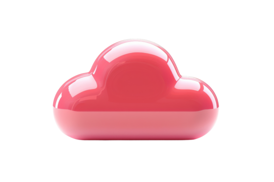 A vibrant pink cloud shape, perfect for digital art, design, or cloud computing themes. A colorful illustration to enhance creativity.