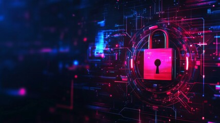 Digital Lock Protecting a Data Vault - Cybersecurity Measures and Data Privacy