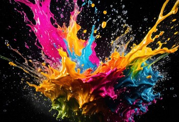 vibrant energy drink explosion featuring bright dynamic vivid hues creating eye catching visual experience, colors, swirls, splash, liquid, beverage, design