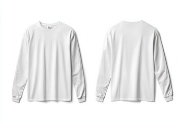 Fototapeta premium White Long Sleeve Tshirt Mockup Isolated created with Generative AI
