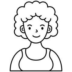 girl curly hair face character