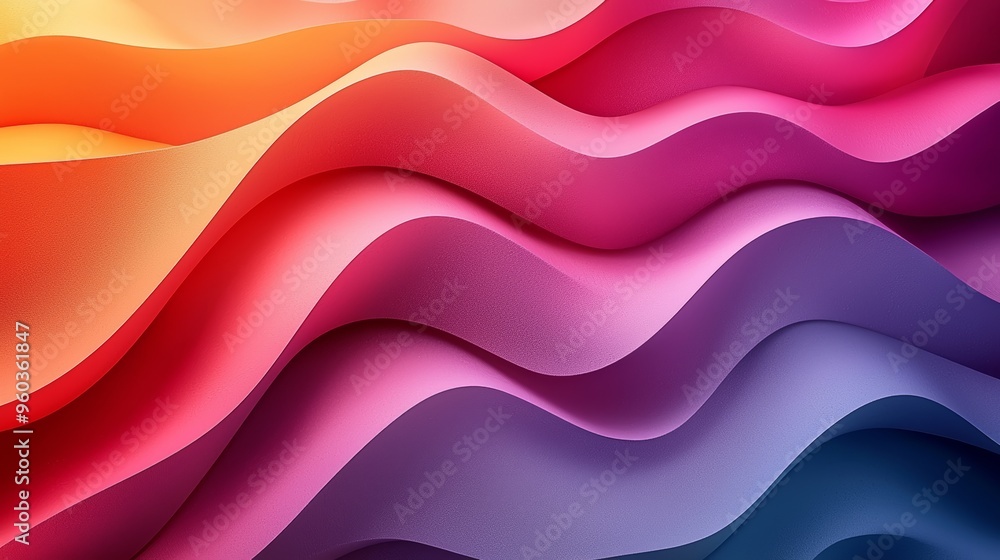 Aufkleber colorful wavy patterns create a stunning abstract background design with vibrant hues and smooth gra