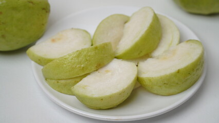 Fresh crystal guava isolated on a white background
