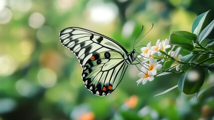 Naklejka premium Albulina,a butterfly,beautiful,flying, --ar 16:9 --style raw --v 6.1 Job ID: b994dba0-6933-44f5-9643-c00d75b46e28