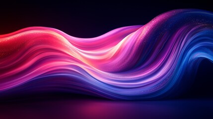 Fototapeta premium Colorful flowing waves of light in vibrant shades of pink and blue creating a mesmerizing abstract background effect