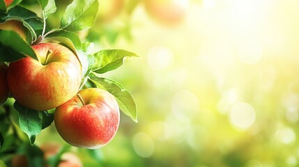 World food day concept: Apple fruit on nature background.