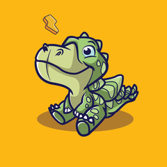illustration of a cute crocodile sitting vector