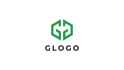 Fototapeta premium Green G letter logo design template