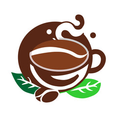 a cup of coffee with leaves and a turtle on it