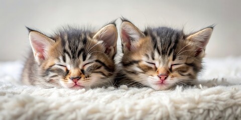 Two adorable kittens sleeping comfortably, kittens, cats, pets, sleeping, comfortable, cozy, adorable, furry, young