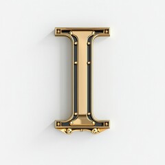 A luxurious, metallic letter 'I' showcasing elegant design and artistic flair, perfect for creative projects and branding.