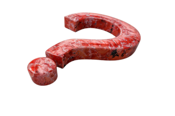 A bold red question mark symbol, representing curiosity, inquiry, and the search for answers. Perfect for educational and creative projects.