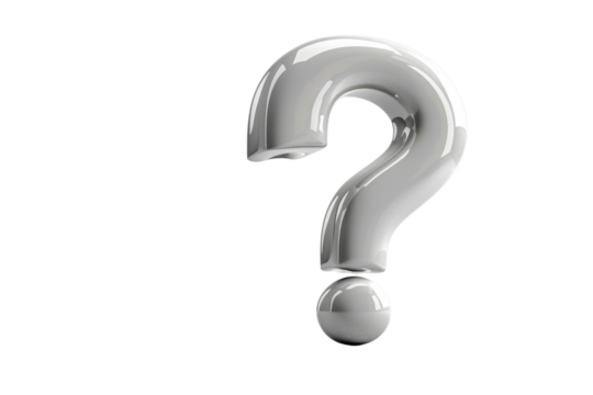 A three-dimensional metallic question mark symbolizing inquiry, curiosity, and the search for answers in various contexts.