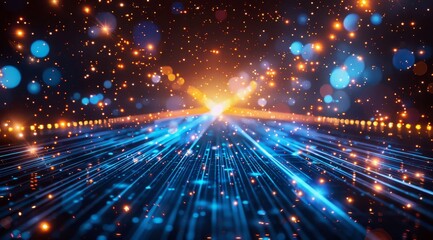 dynamic motion blur background with city lights, abstract night city background