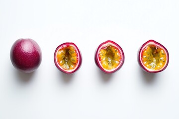 Fruit de la passion sur fond blanc, fruit exotique