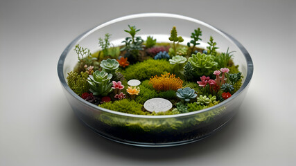 Garden in glass bowl