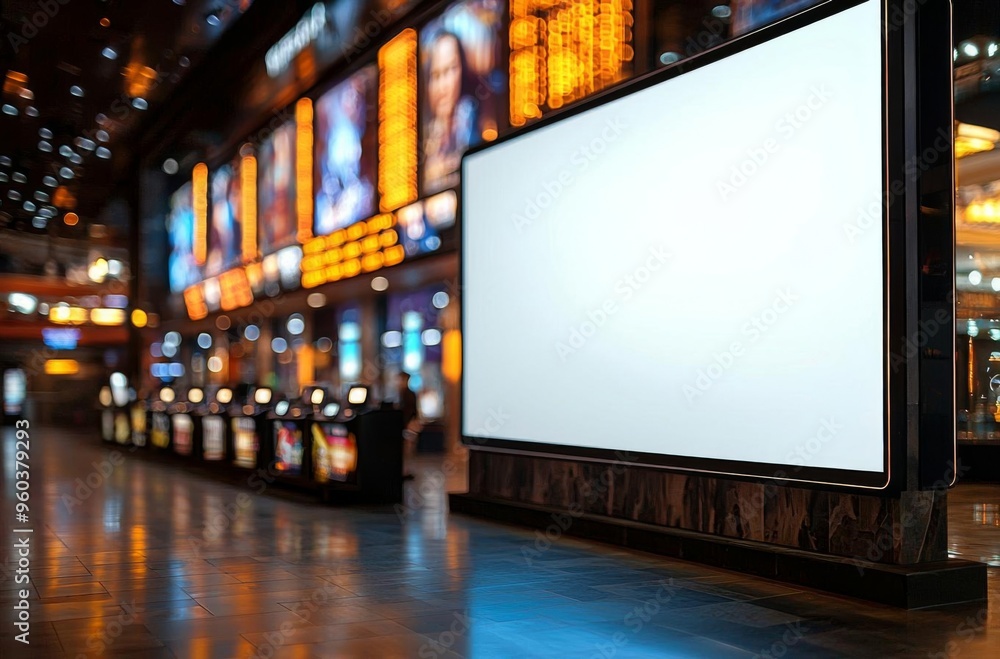 Poster hyper realistic photo of blank showcase billboard or advertising light box for your text message or 