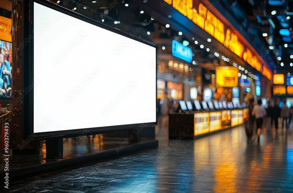 Poster hyper realistic photo of blank showcase billboard or advertising light box for your text message or 