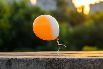 Deflated balloon, faded memory, gentle nostalgia serves as a reminder of a joyful past, now softened by time