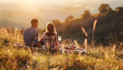 Love in the Open Air: A Romantic Picnic on the Hill