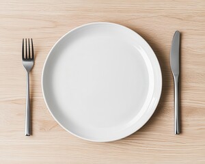 Artistic dinner plate design with subtle reflections from overhead lighting, minimalist table setting, Realistic, Warm colors