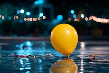 Deflated balloon, nostalgic reflection, end of festivities captures the bittersweet feeling that follows a joyful occasion