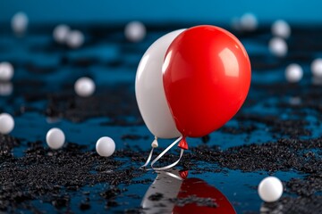 Deflated balloon, nostalgic reflection, end of festivities captures the bittersweet feeling that follows a joyful occasion