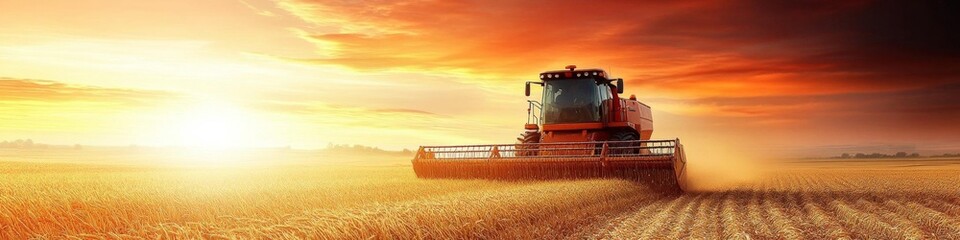 Fototapeta premium Golden Wheat Fields Swaying in Autumn Breeze: Picturesque Rural Landscape Heralds Bountiful Harvest Season. Symbolic Imagery of Agricultural Abundance, Changing Seasons, and Farmer's Renewed Hope. AI-