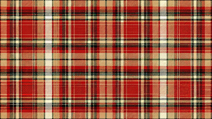 Obraz premium Classic red and beige plaid pattern with tartan design suitable for textiles and backgrounds