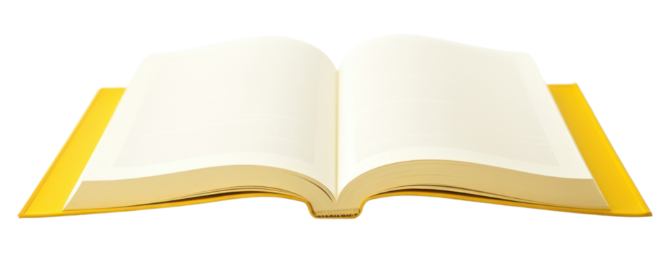 PNG Yellow cover book publication reading open.