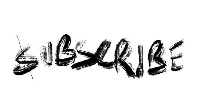 subscribe text grunge on white background animation video