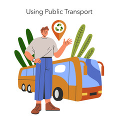 Sustainability Lifestyle. Flat Vector Illustration