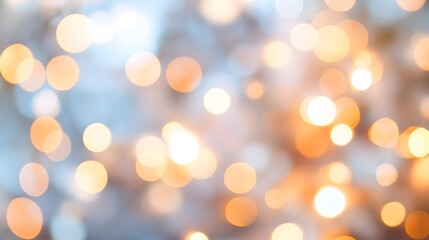 Obraz premium Bokeh Light Effects: Soft, out-of-focus bokeh lights in various sizes, creating a dreamy effect on a white background. 