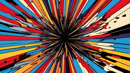 Radial lines background in the manner of pop art superhero comic book explosion. A manga or anime speed-frame
