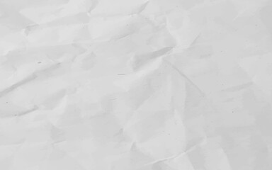 White crumpled craft paper texture as background. Light grey paper texture, Old vintage page or grunge vignette of old newspaper. Pattern rough art creased grunge letter with copy space for text.