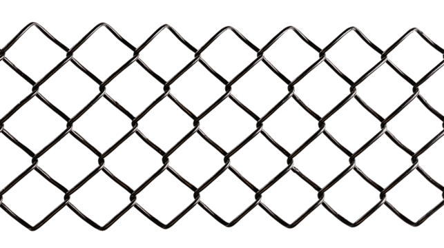 Close-up of Shiny Chain Link Fence on White Background
