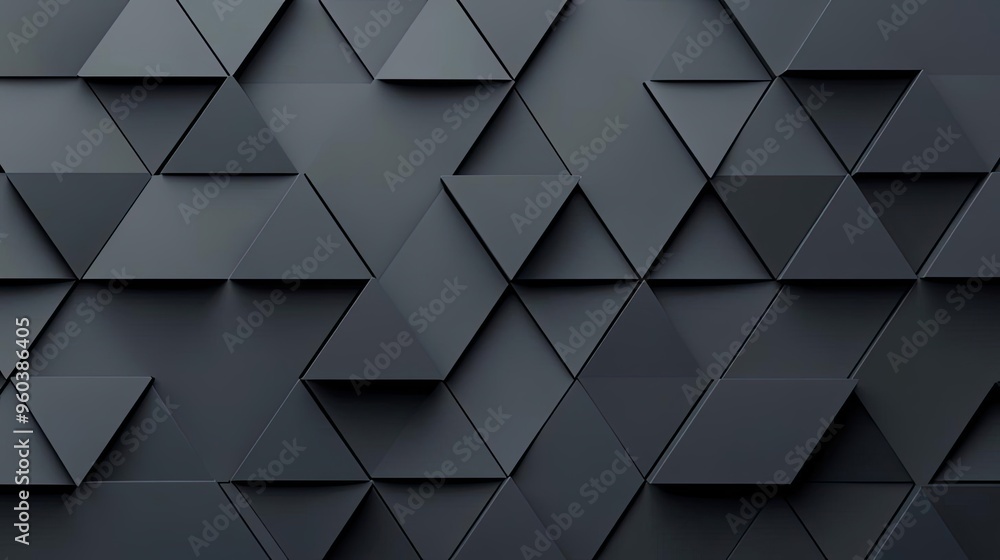 Poster abstract geometric pattern featuring dark triangles and diamonds, creating a sophisticated and moder