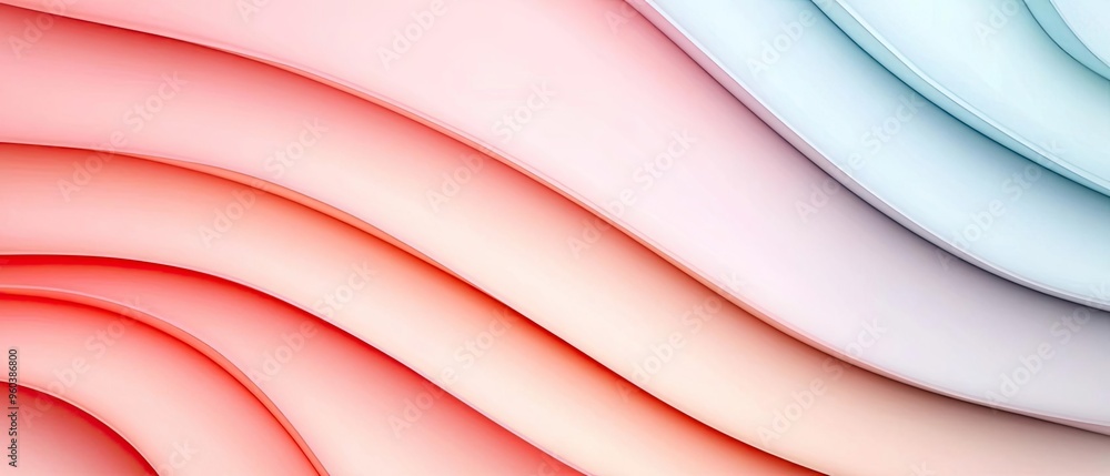 Poster abstract waves in soft hues of red and blue create a soothing visual effect, perfect for backgrounds