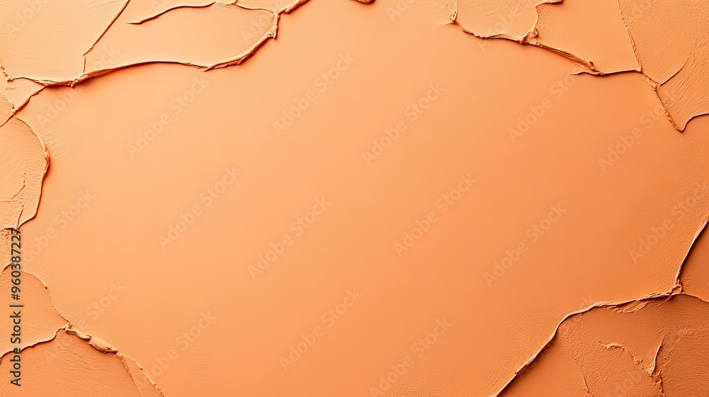 Poster an abstract background featuring cracked orange paint, creating a textural and colorful surface for 