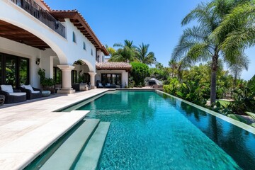 Fototapeta premium House, luxury estate, expansive property includes large grounds, multiple buildings, and high-end amenities